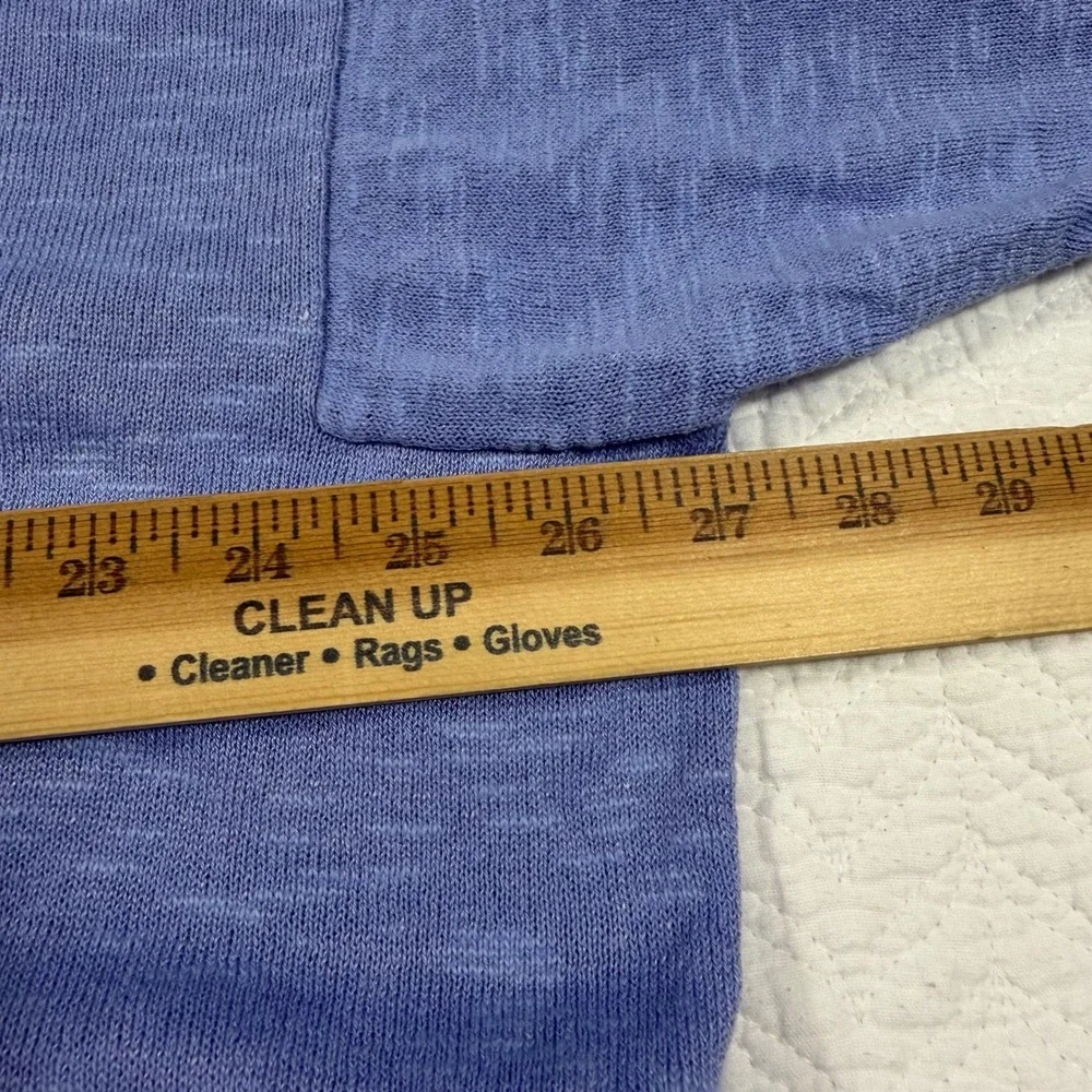 Eileen Fisher Knit Top Women's‎ L Blue Quiet Luxury Organic Linen Cotton EUC